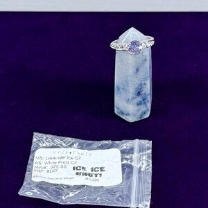 NIB Ryze Party Jewelry Core Line Lavender Ice .925 Sterling Silver Ring Size 9